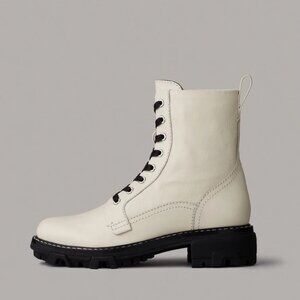 Rag & Bone Shiloh Women's Off White Leather Combat Boots